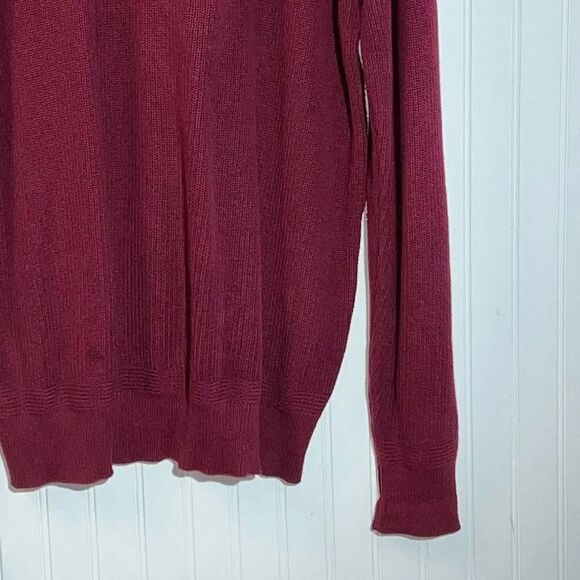 LL Bean Button VNeck Sweater Men 2XL Long Wine Long Sleeve CabinCore GrandPaCore - Picture 10 of 10